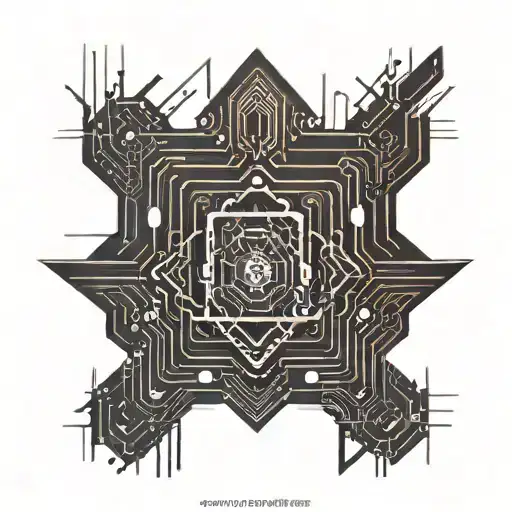 Red And Black Lines And Dots