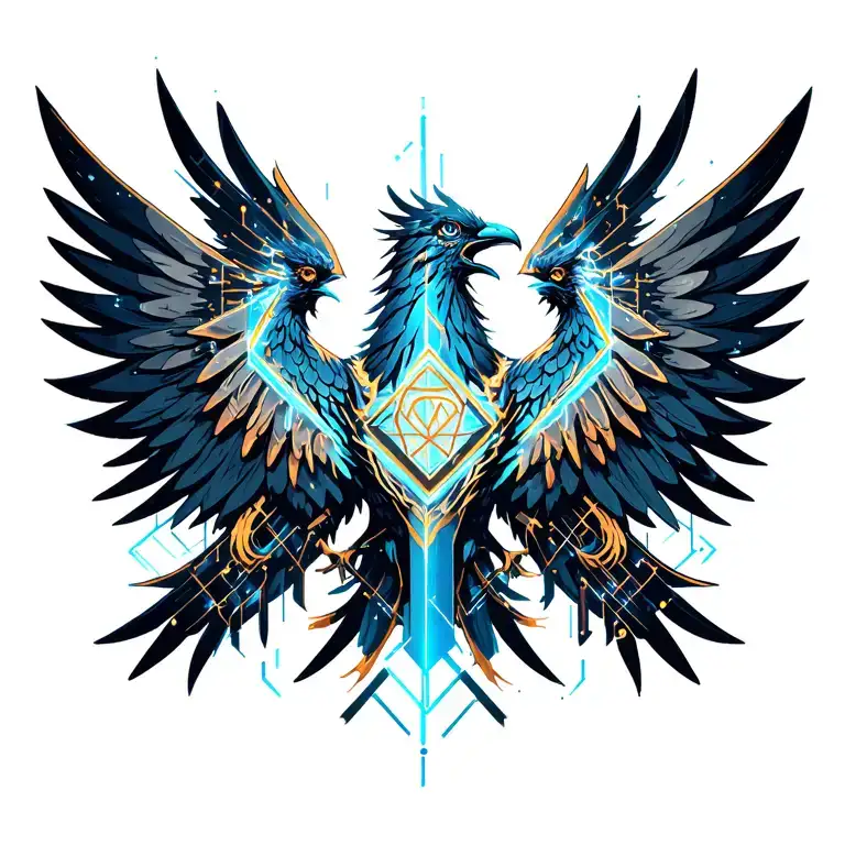 Phoenix With Wings Open