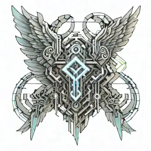 Thunder And Stone Sculpture Dynamic Angel Wings Made