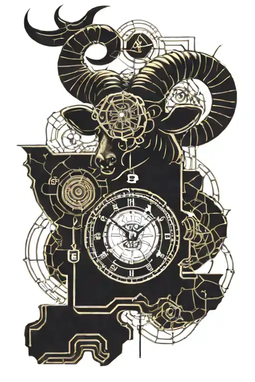Aries Zodiac Time Clock Melting