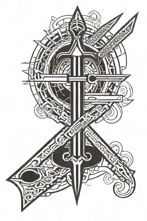 Make An Sword On Underarm Tattoo In A Gothic Style