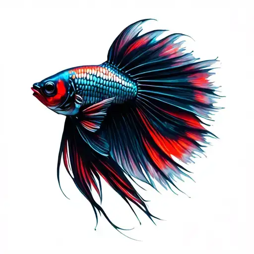 Red And Black Betta Fish