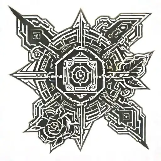 Rose And Gemini Symbol