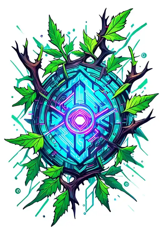 Vine With Thorns And Leaves