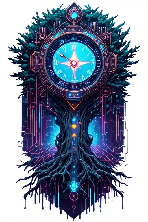 Tree With Time Clock