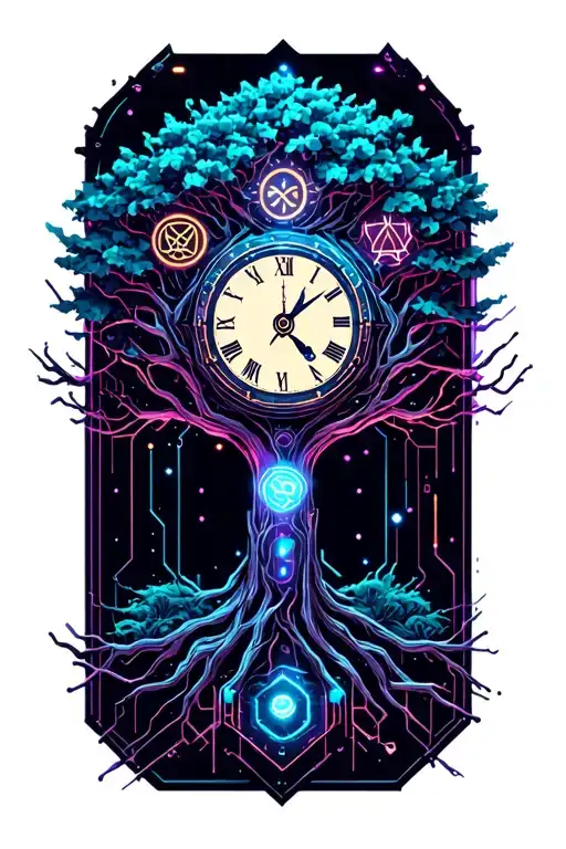 Tree With Time Clock