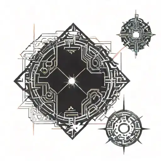 Blackout Circle With Details In Middle Geometric