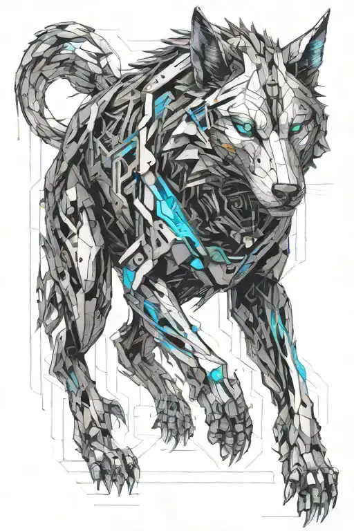 Mechanical Wolf Running Alongside