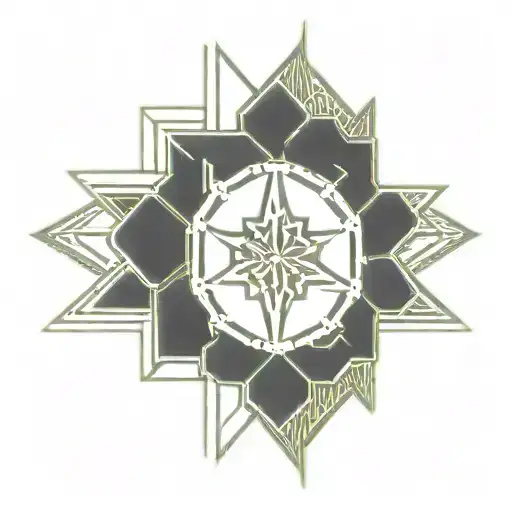 Cyberpunk Minimal Abstract Line Art Flower Cybernetic Alien Geometric Dark