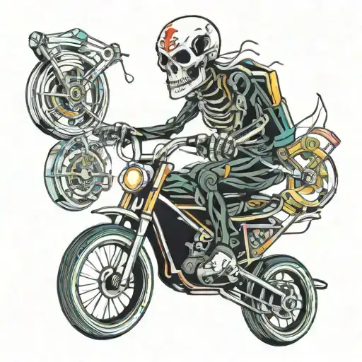 Skeleton Riding A Chopper Bike