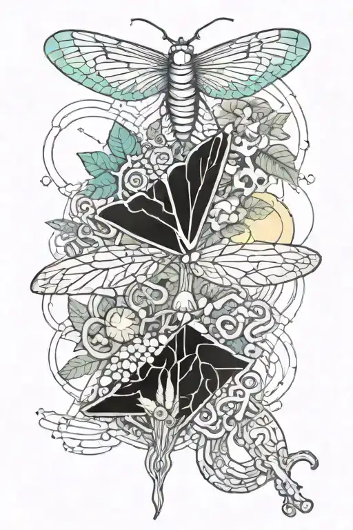 Weed And Shrooms Growing From A Dead Moth Emerging