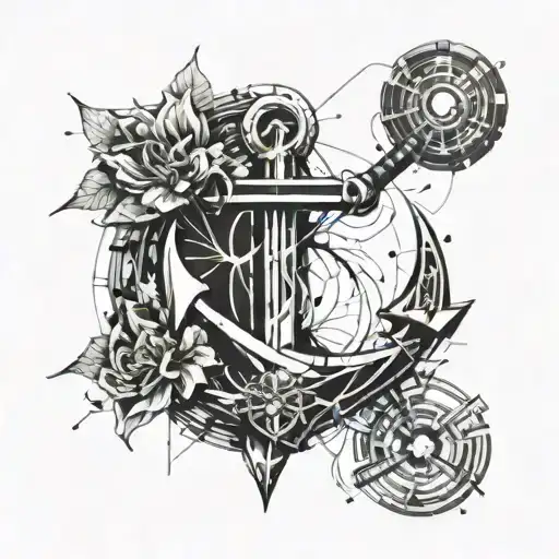 Anchor With Lily Flower