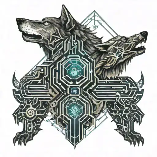 Wolf And Key Intertwined