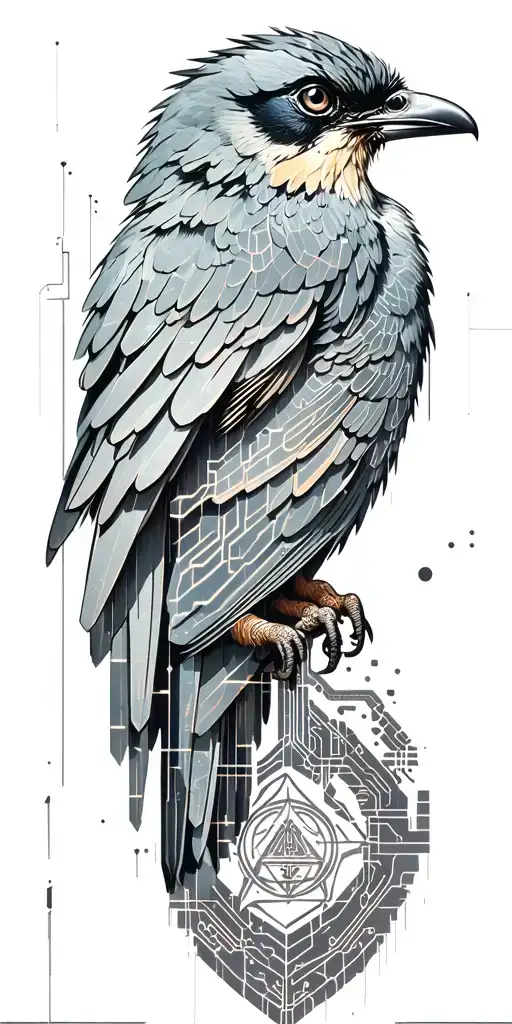 Blade Runner Bird Turning Into Geometrical Tree