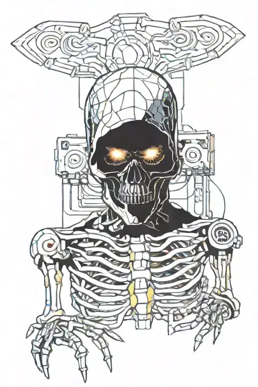 Skeleton Robot Alien Grim Reaper
