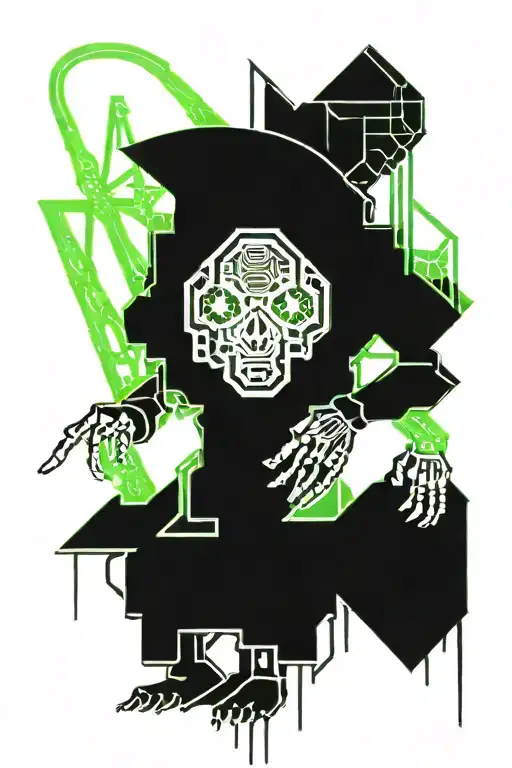 Psychedelic Dmt Skeleton Robot Alien Grim Reaper