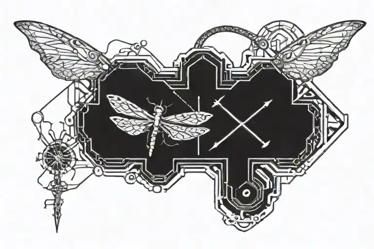 Sigil And Dragonfly Tramp Stamp