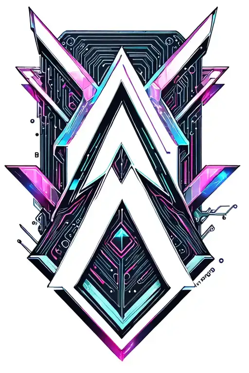 Letter A Ontop A V With Sharp Edges