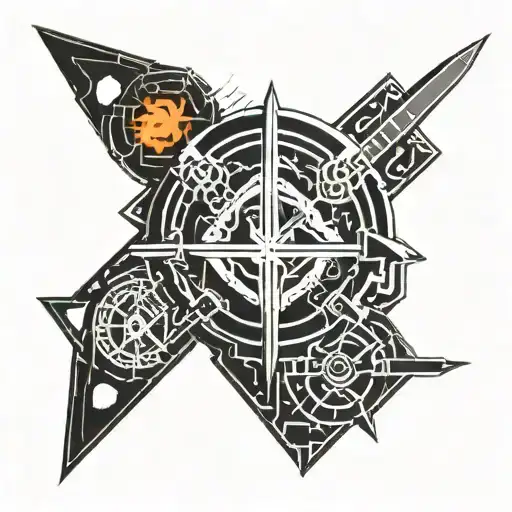 Can You Make A Tattoo Of The Brand Of Sacrifice Mark Of Berserk But Ina Cyber Sigilism Style