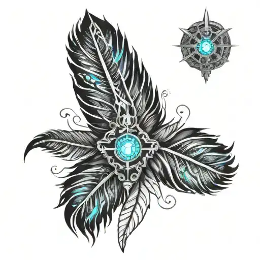 Feather Tattoo Covering My Forehead