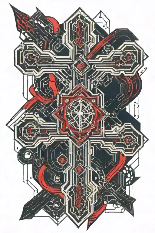 Cross With Red Ribon