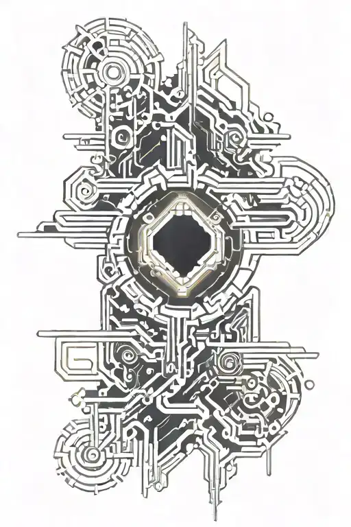 Cybersigilism Spine Tattoo Design