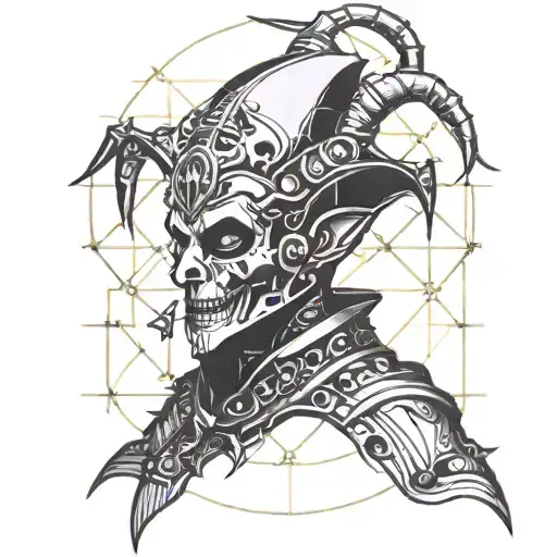 Make A 1900S Creepy Jester Tattoo All Black Ink