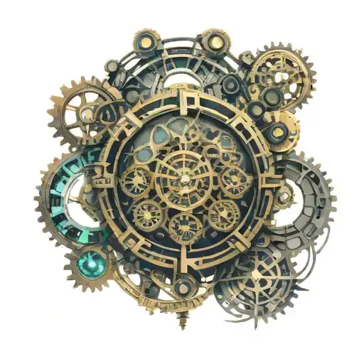 3 Steampunk Clock Future Past Present