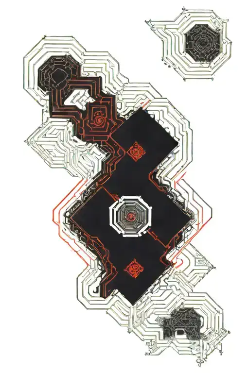 Black Red Lines On Caviar