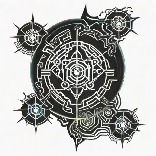 Small Flame Contained Within A Black Circle