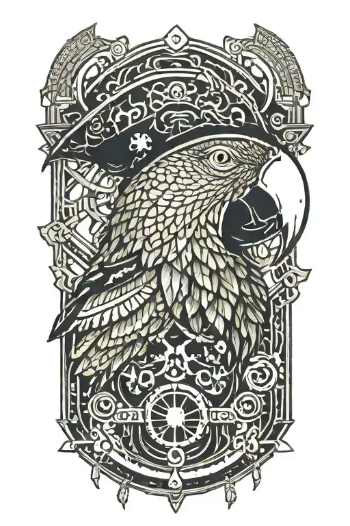 Parrot With Pirate Hat