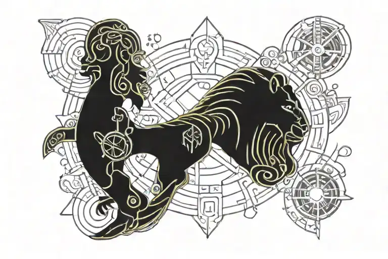 Aquarius And Leo Tattoo For Father And Daugher