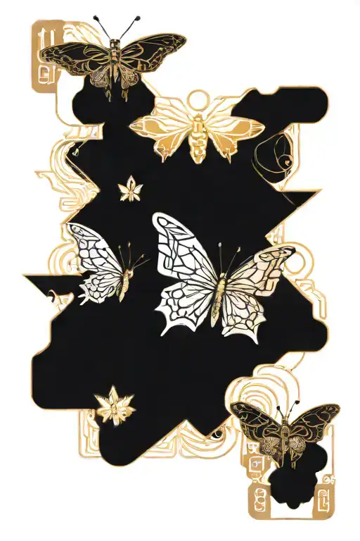 Butterfly Angel Deck Of Cards Forming The Shape