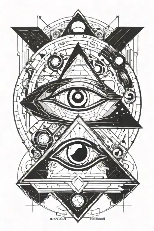 Eye And Space Themed Tattoo Design