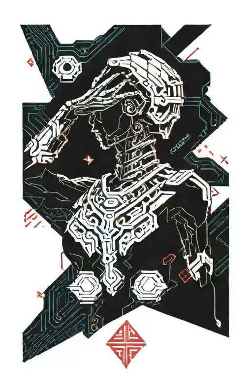 Cyber Neck Red Metallic Color From The Game Cyberpunk2077 Arasaka