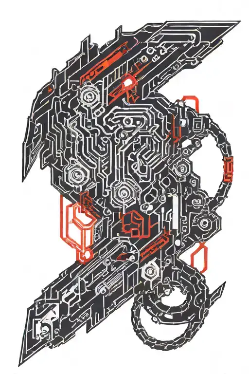 Cyber Neck Red Metallic Color From The Game Cyberpunk2077 Arasaka