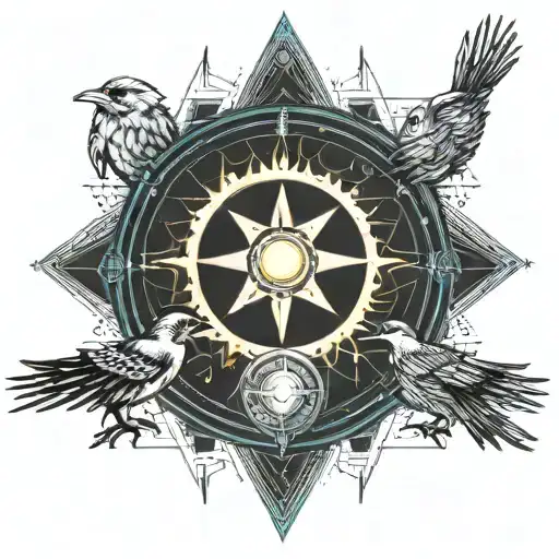 3 Sparrow And Sun Moon Merging Together