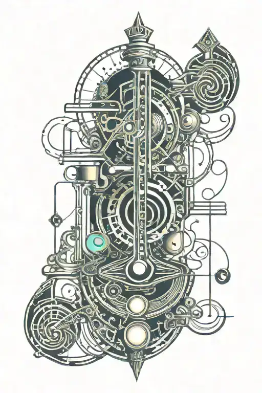 Music Notes And Hour Glass