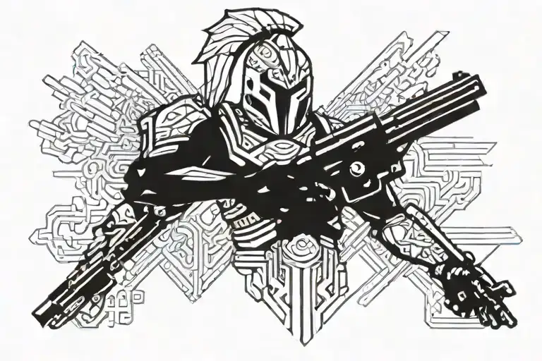 Spartan Warior Stand With His Gun