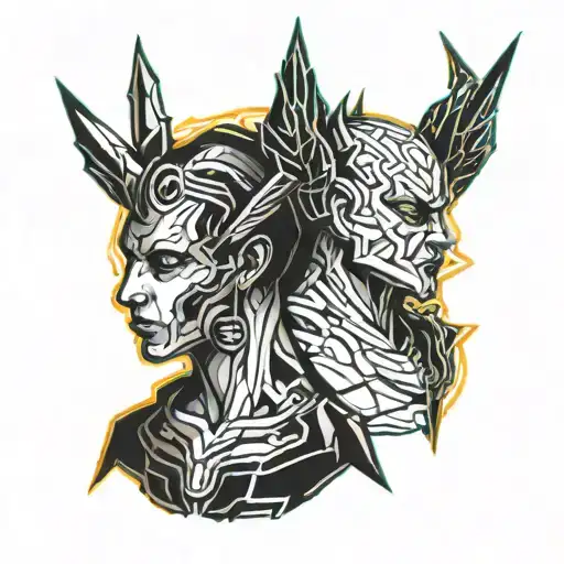 Angel And Devil Small To Fit On Neck Behind Ears