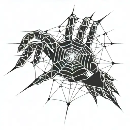 Spider Web For Fingers And Hand