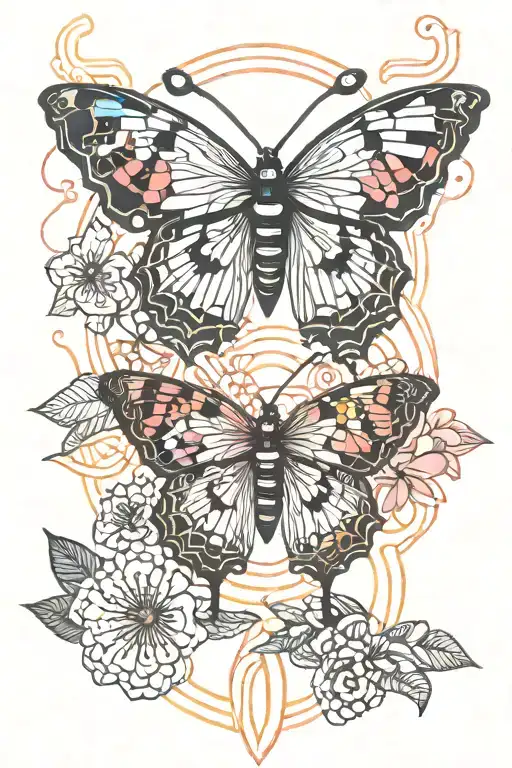 Butterfly And Cherry Blossoms