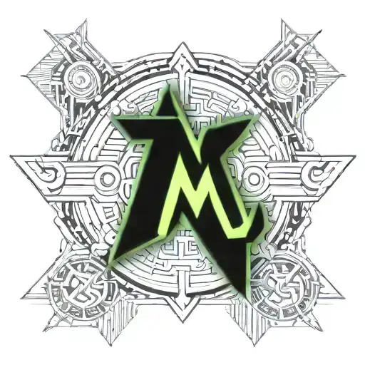 Tribal Mask With The Letter M As Its Face Made