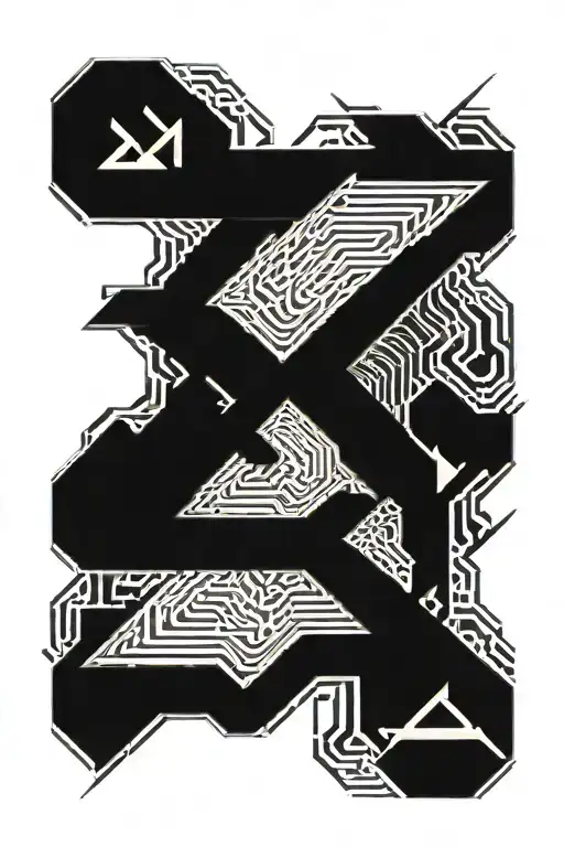 Slayer Symbol In The Style Of Cyber Sigilism