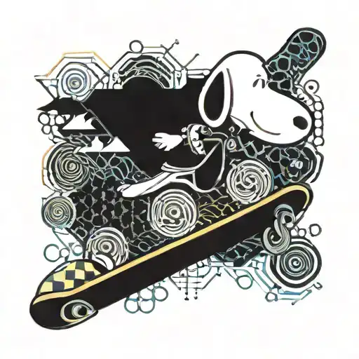 Snoopy Riding A Skateboard