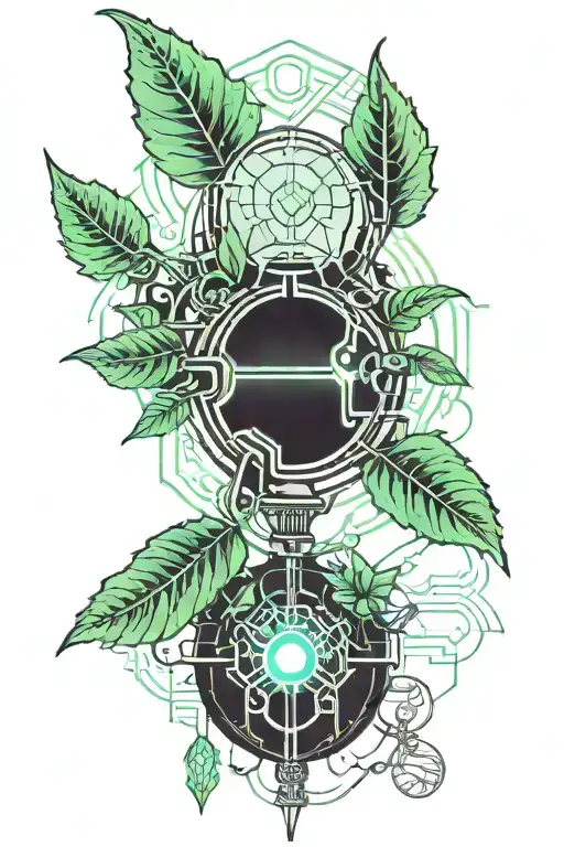 A Plant With Three Leaves And A Orb Floationg On The Top