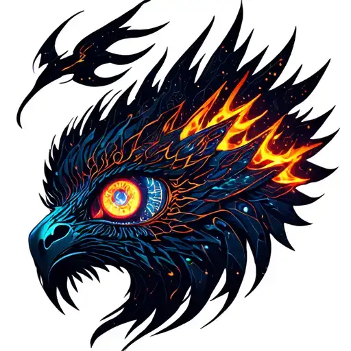 Phoenix Whith Burning Eye