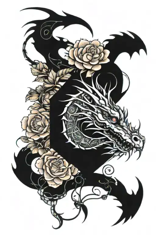 Dragon And Flowers