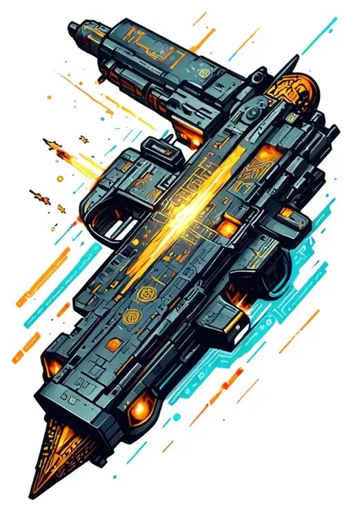 Space Ship Getting Shot Out Of A Gun