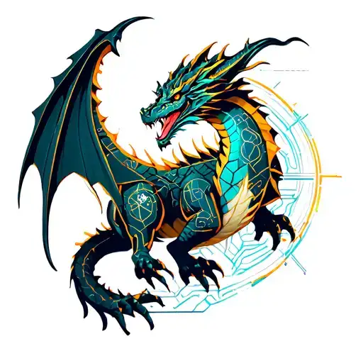 Dragon Climbs Out Of The Haur